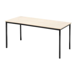 Canteen table JAMIE, 1800x800x735 mm, birch laminate, black