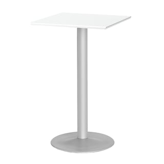 Moderns bāra galds Bianca, 700x700mm, balta, alumīnija
