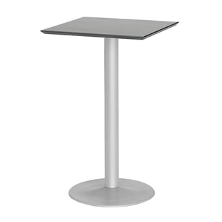 Baaripöytä BIANCA, puukuvioitu pöytälevy, 700x700 mm, musta, harmaa