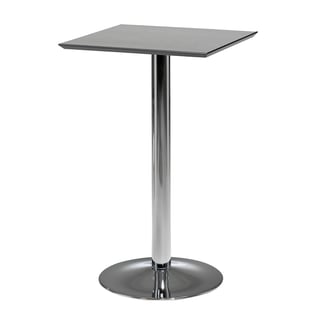 Modern bar table BIANCA, 700x700x1125 mm, black, chrome