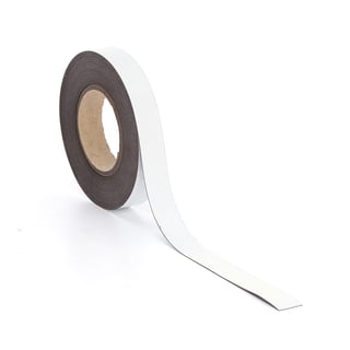 Magnētiska lente, 25 mm x 20 m, balta