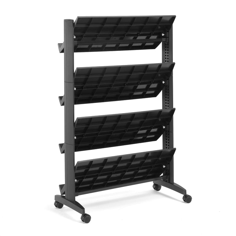 Display trolley PRESENT, 4 shelves, black | AJ Products