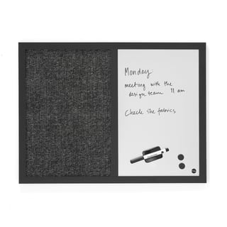 Combi bulletin board PAMELA, 600x450mm, black/grey