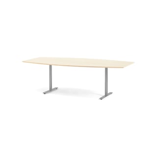 Rokovací stôl SELMA, 2400x1200/800, breza/šedá