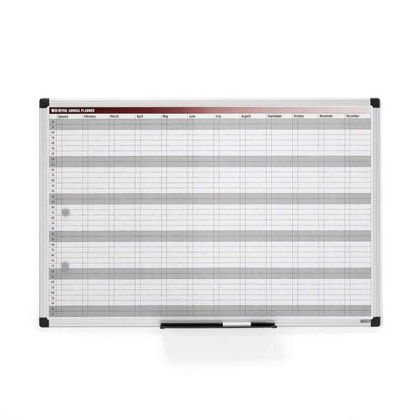 Magnetic planning board MABEL, year planner, 900x600 mm | AJ Products