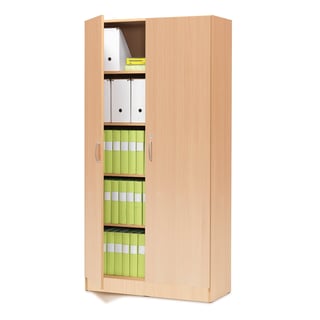 Lockable office cabinet CLEO, 2000x1000x328 mm, beech laminate