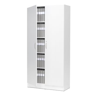 Szafa biurowa CLEO, z zamkiem, 2000x1000x328 mm, laminat, biały