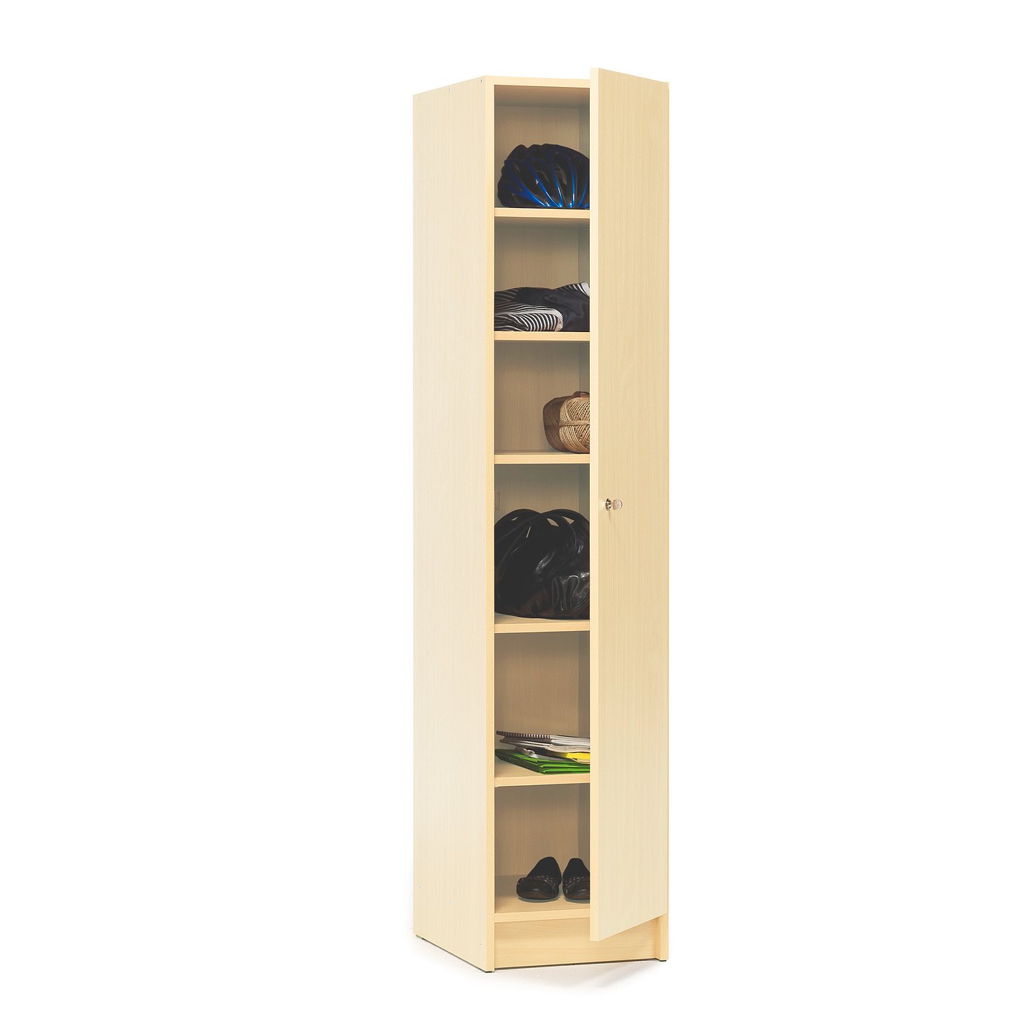 Wooden locker with shelves, 1850x400x530 mm, birch AJ Products