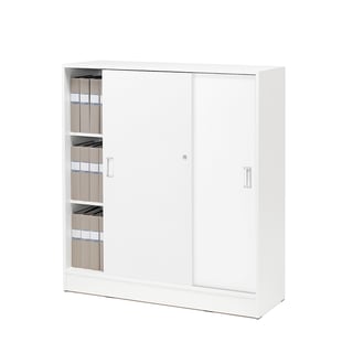 Skåp FLEXUS med skjutdörrar, 1325x1200x415, vit, vit