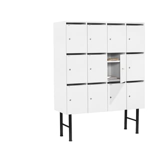 Postsorteringsskåp MESSENGER, 12 fack, 1700x1300x450 mm, vit laminat
