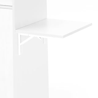 Sivupöytä seisomapulpetille, taitettava, oikea, valkoinen