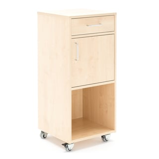 Mobile lectern with drawer and cupboard, 460x450x1045 mm, birch