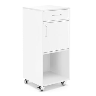 Mobile lectern with drawer and cupboard, 460x450x1045 mm, white