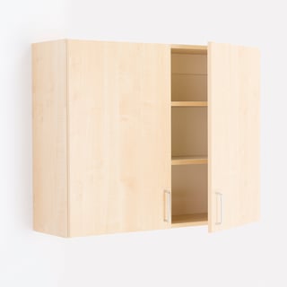 Wall mounted cabinet THEO, double doors, birch