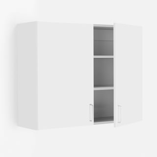Wall mounted cabinet THEO, double doors, white
