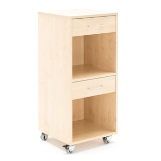 Mobile lectern with two drawers, 460x450x1045 mm, birch