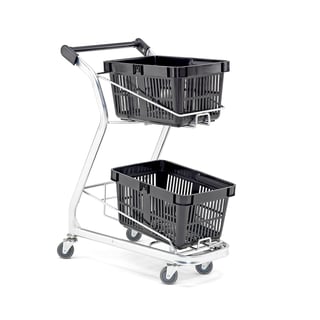 Basket trolley CASA, 60 kg load, 540x460x990 mm