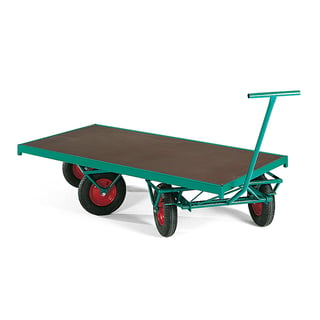 Prepravný vozík NIGEL, 4 otočné kolieska, 1500x750 mm, nosnosť 1000 kg