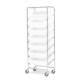 Complete tray trolley, with 7 trays