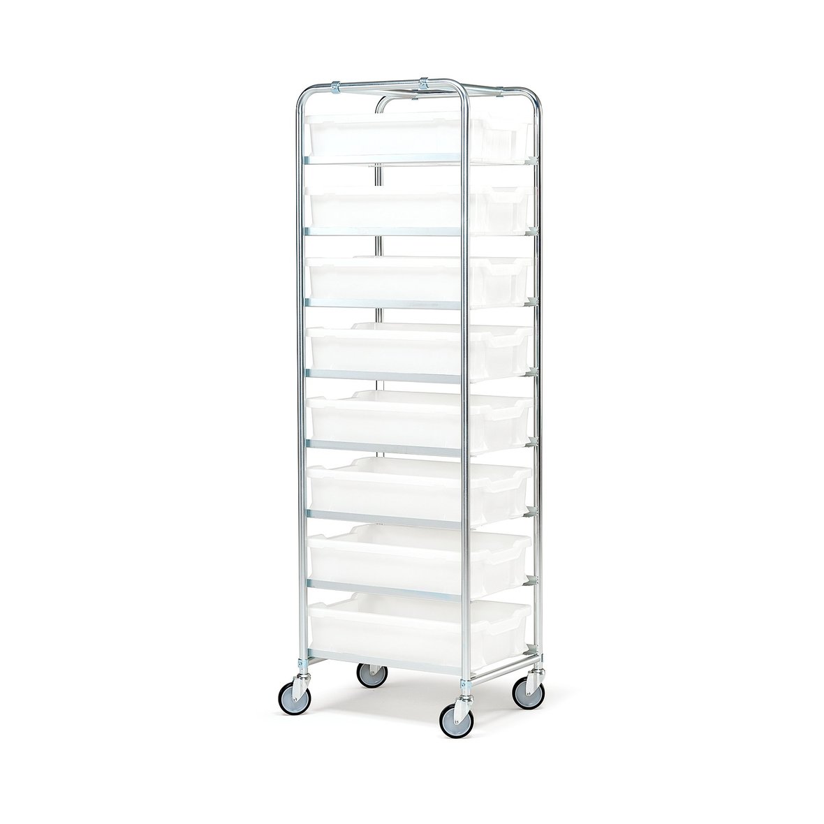 Complete tray trolley, with 8 trays | AJ Products