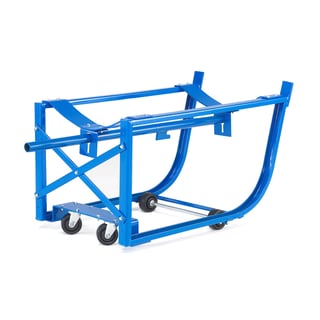 Mobile drum cradle, 300 kg load, blue