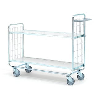 Shelf trolley CRAFT, 2 shelves, 200 kg load, 1200x425x1100 mm