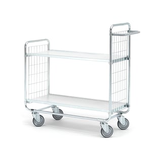 Shelf trolley CRAFT, 2 shelves, 200 kg load, 1000x425x1100 mm