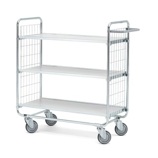 Shelf trolley CRAFT, 3 shelves, 200 kg load, 1000x425x1100 mm