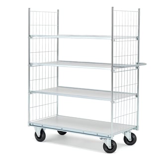 Easy roll shelf trolley CARRIER, 4 shelves, 1200x600 mm