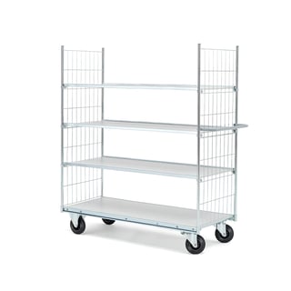Easy roll shelf trolley CARRIER, 4 shelves, 1400x600 mm