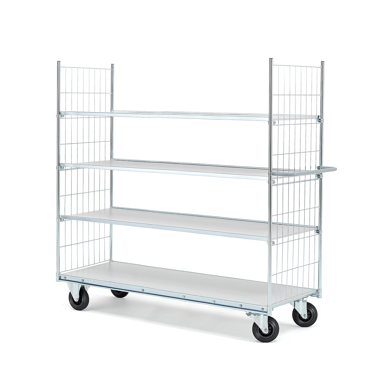 Easy roll shelf trolley CARRIER, 4 shelves, 1600x600 mm AJ Products