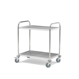 Nerūdijančio plieno vežimėlis METRO, 2 lentynos, 845x525mm