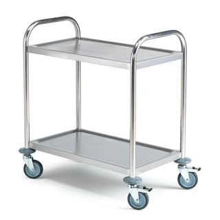 Budget stainless steel trolley METRO, 2 shelves, 705x405x810 mm