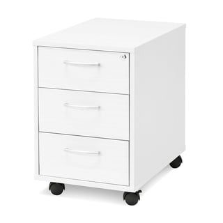 Mobile pedestal FLEXUS, 3 drawers, 600x400x600 mm, white