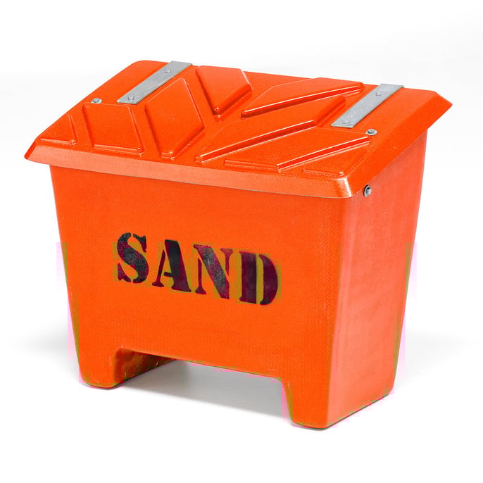 Grit bin, 660x840x510 mm, 130 L, orange AJ Products