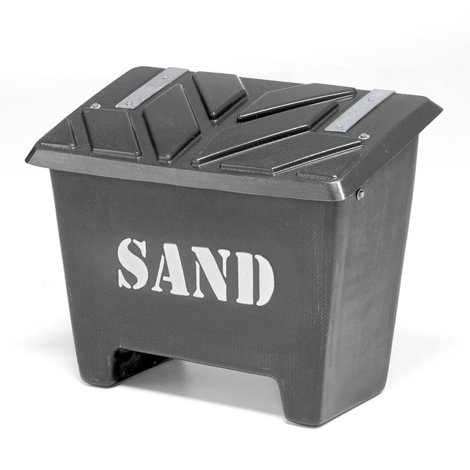 Grit bin, 660x840x510 mm, 130 L, black AJ Products