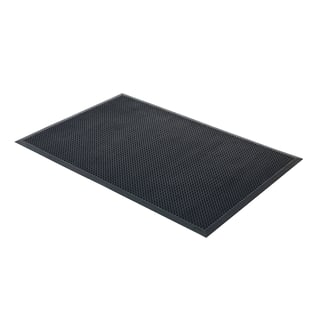 Rubber entrance mat HELLO, 1200x1800 mm, black