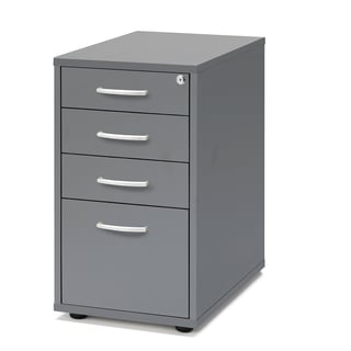 Desk high pedestal FLEXUS, 4 drawers, 720x400x600 mm, grey