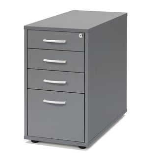 Kancelársky kontajner FLEXUS, 4 zásuvky, 720x400x800 mm, šedý