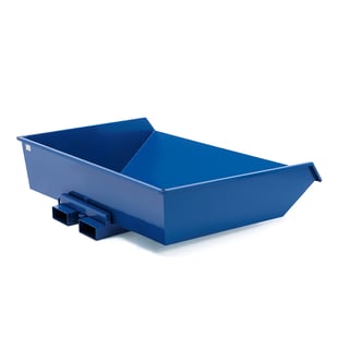 Výklopný kontejner HEAP, nízký, 1160 l, modrý