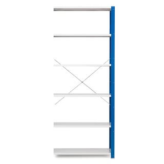 Reol MIX, påbygningssektion, 2500x1000x500 mm, blå, grå hylder