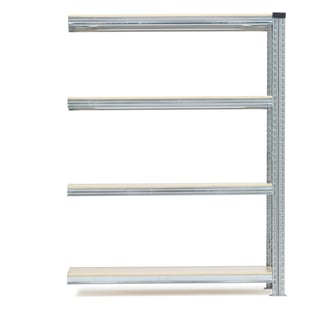 Galvanised shelving TRANSFORM, add-on unit, 4 wire shelves, 1576x900x500 mm