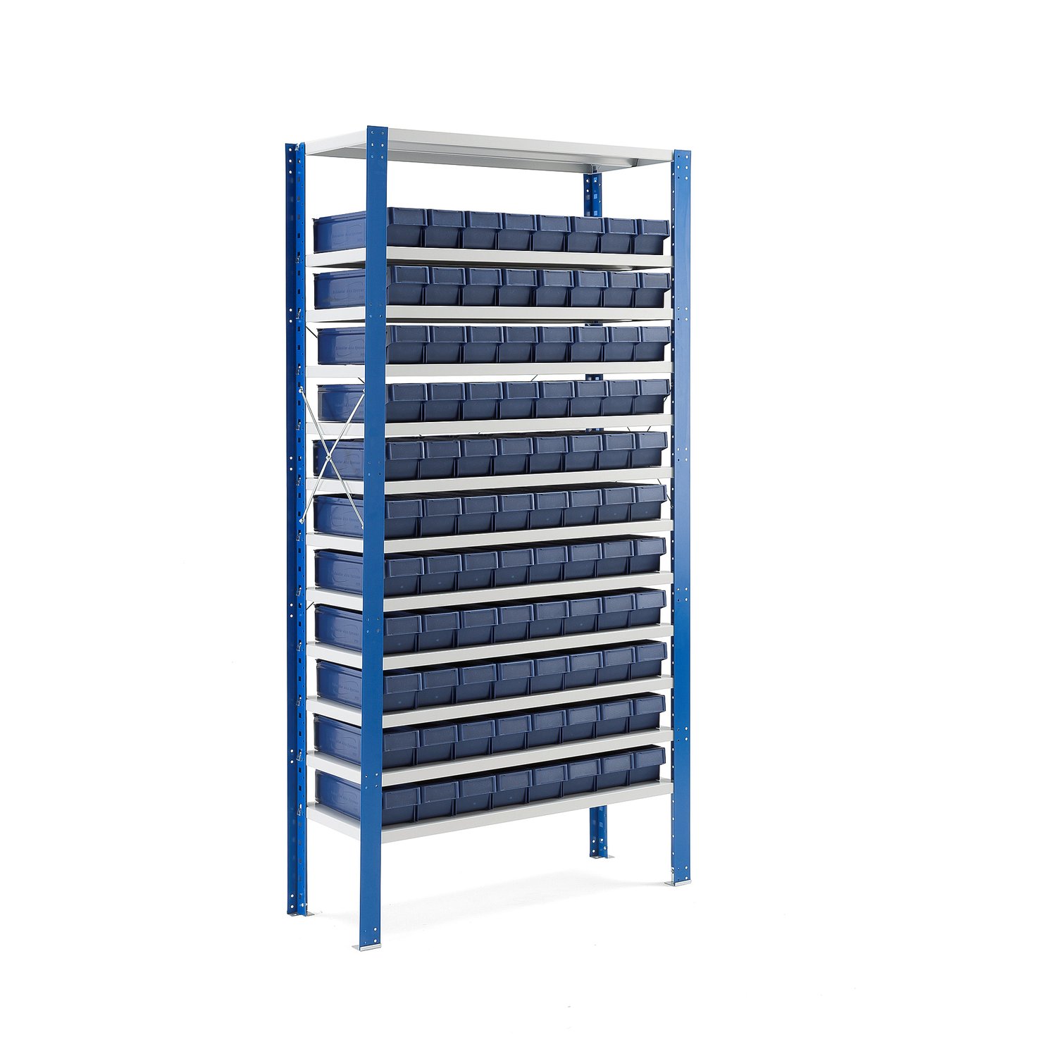 Small parts shelving DETAIL + MIX, incl. 88 bins, 2100x1000x600 mm