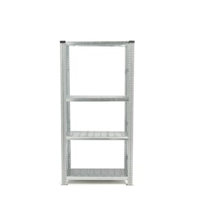 Galvanised shelving BLEND, with sump tray, basic unit, 1972x900x400 mm, 14 L