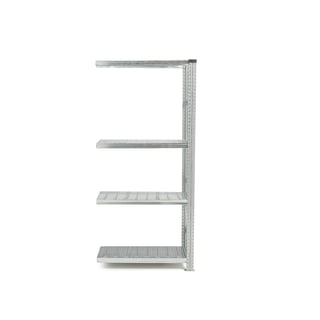 Galvanised shelving BLEND, with sump tray, add-on unit, 1972x900x400 mm, 14 L
