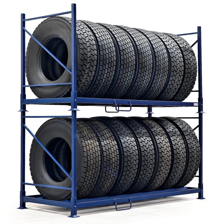 Tyre rack system for truck tyres, 600 kg load, 2400x1100x1260 mm | AJ ...