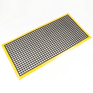 Workstation mat, 600x1200 mm, black-yellow