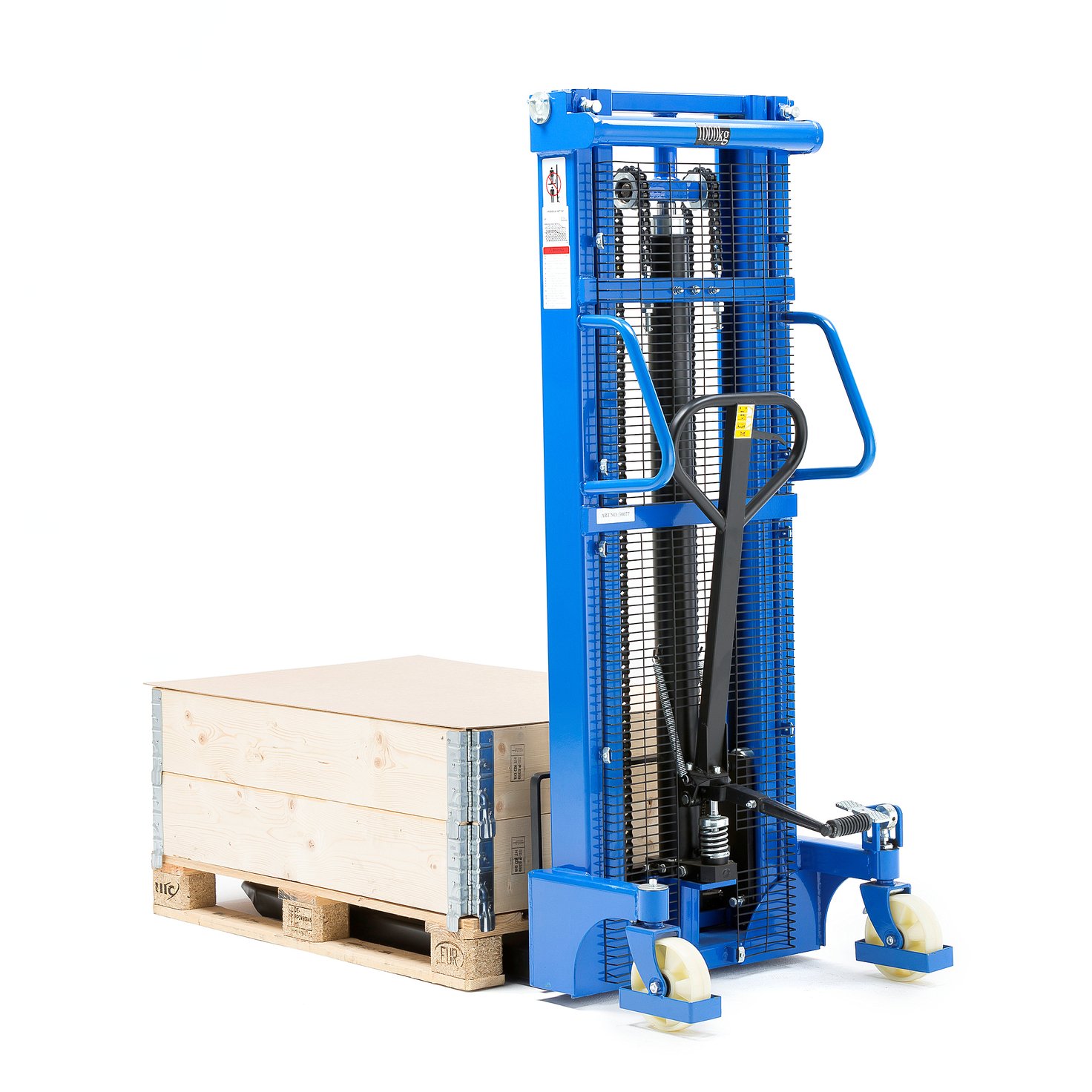 Manual stacker RAISE, 1000 kg load, 2500 mm lift height AJ Products