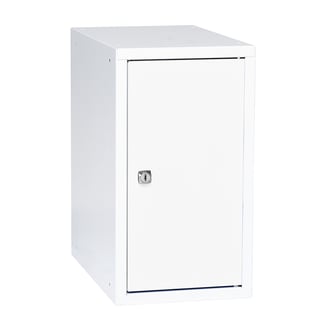 Personal effects locker CUBE, white with white door, 450x250x400 mm