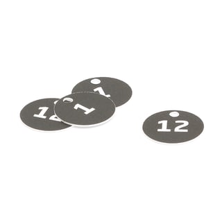 Key tab, 25mm, black with white number, 1-50